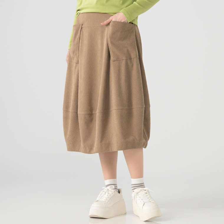 KawaiOkada コクーンスタイルコーデュロイスカート