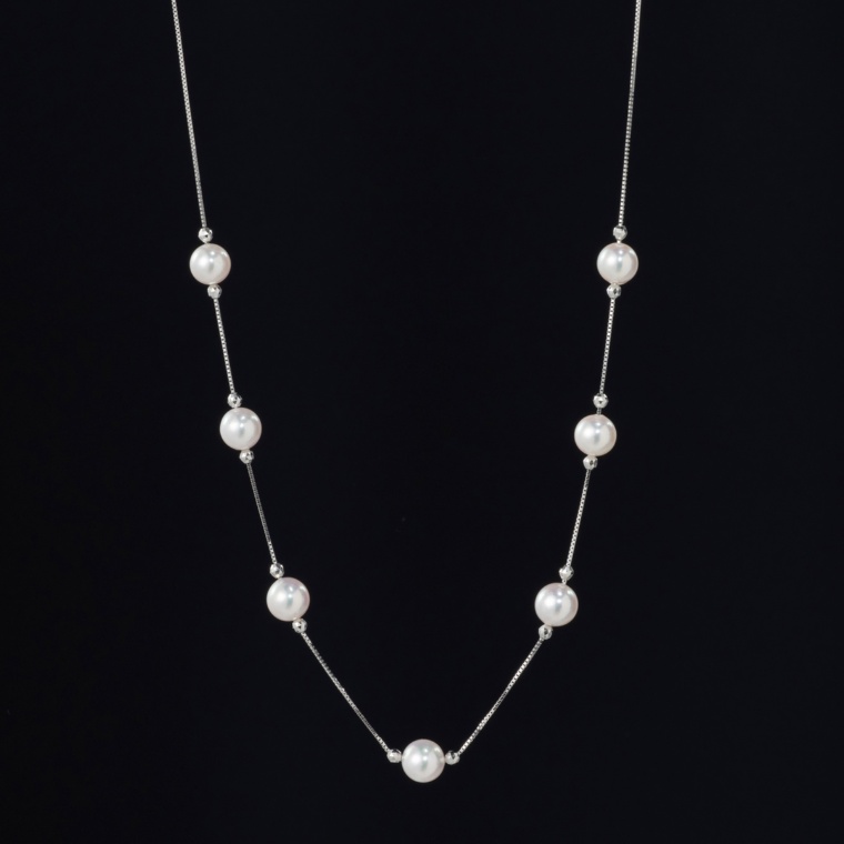 PT850 アコヤ真珠 ステーションネックレス