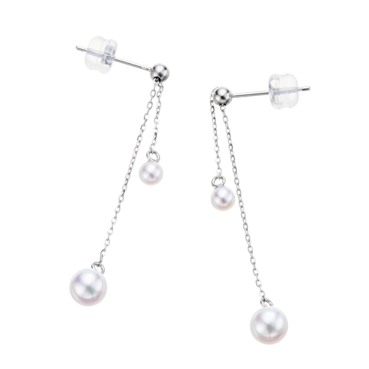 PT アコヤベビーパール スライドツイン イヤリング/ピアス