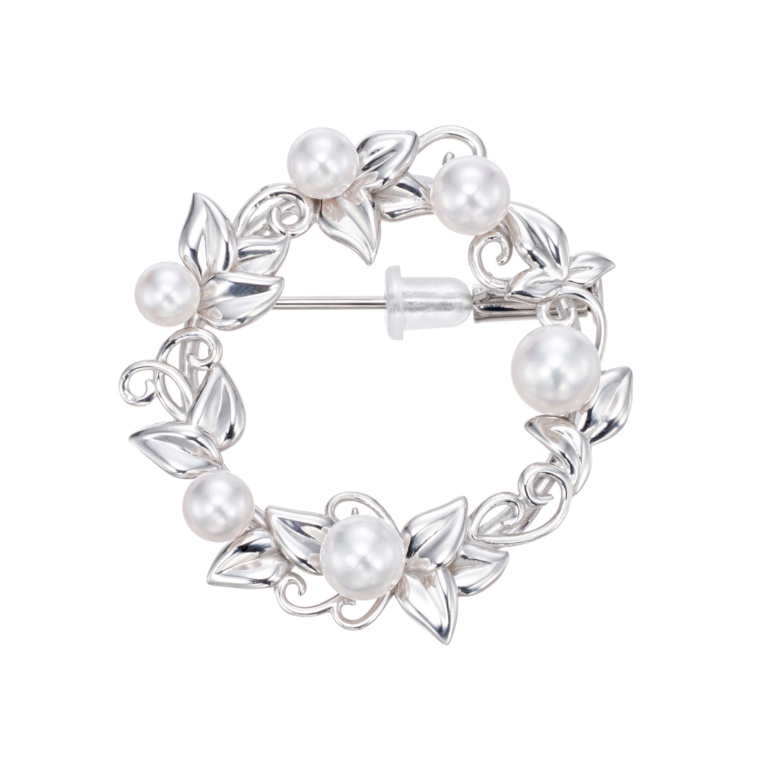 アコヤベビーパール リースモチーフ ブローチ