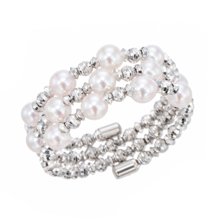 PT850 アコヤベビーパール フリーサイズ3連リング3mm