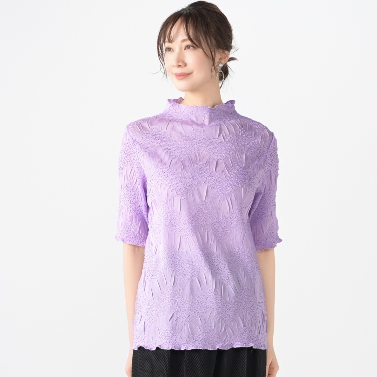 Monte Milano ウェービーエンボスプリーツプルオーバー