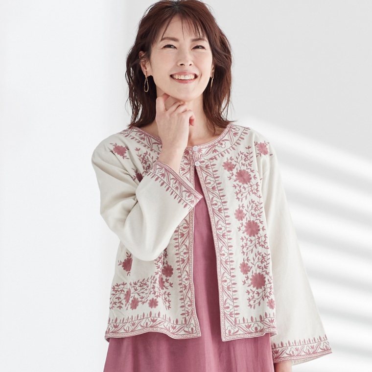 myM インド綿刺繍ジャケット