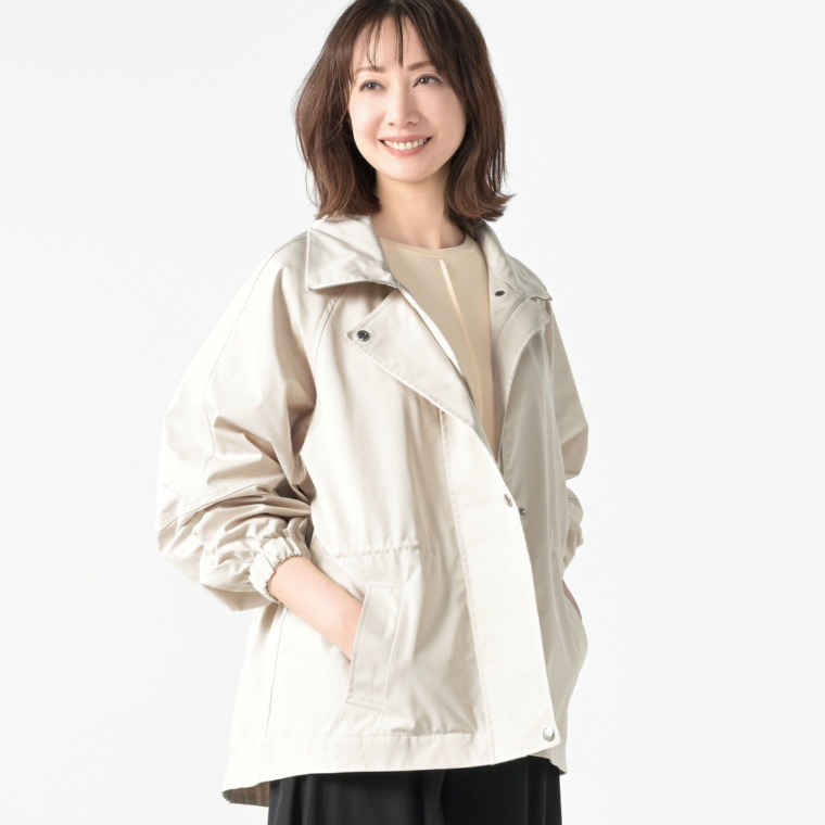 falsetto スタンドカラーAラインブルゾン