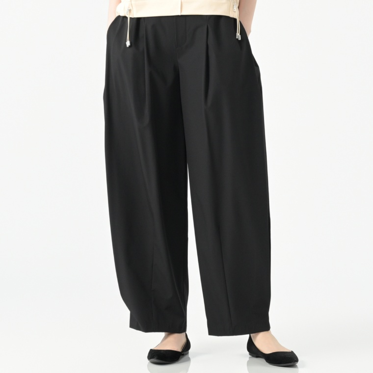 falsetto サイドボックスプリーツバレルパンツ