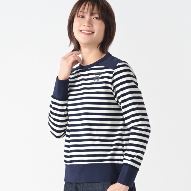 わちふぃーるど ワンポイントダヤンボーダープルオーバー