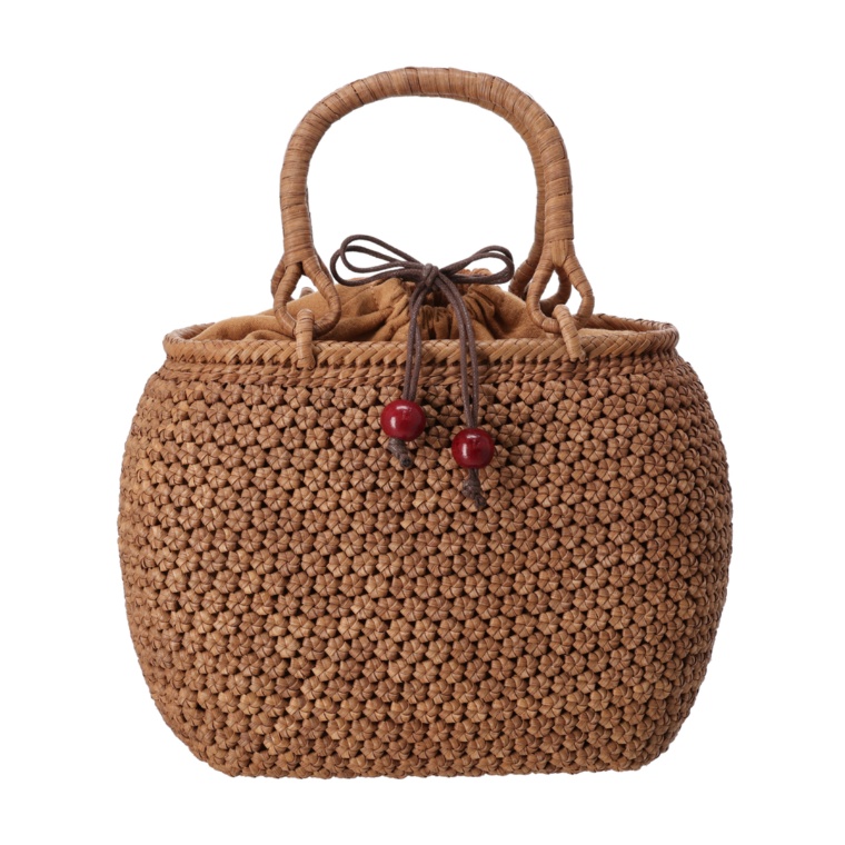 葡萄藤 極細六角花編み籠バッグ