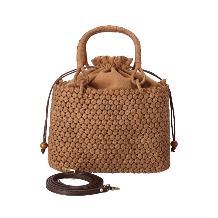 葡萄藤 極細六角花編みミニバッグ