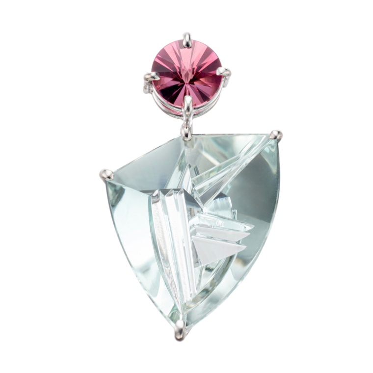 PT900アクアマリン&ピンクトルマリン ペンダントヘッド[Ritmo]