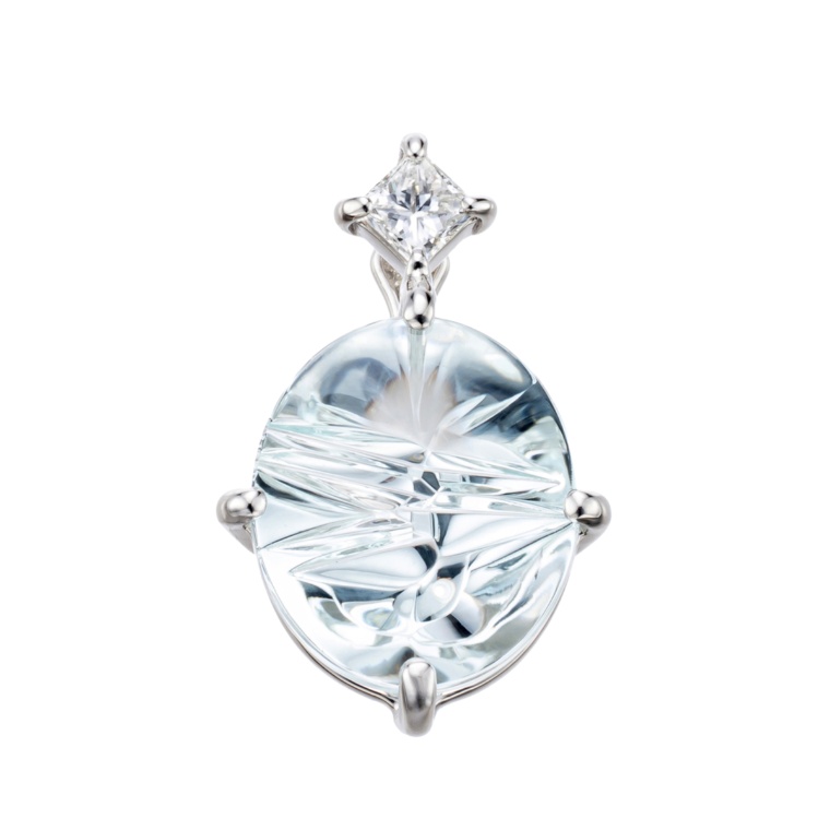 PT900アクアマリン&ダイヤモンド ペンダントヘッド [Ritmo]