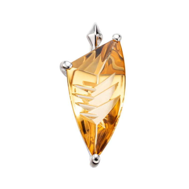 PT950 イエローベリル ペンダントヘッド[Dragon]