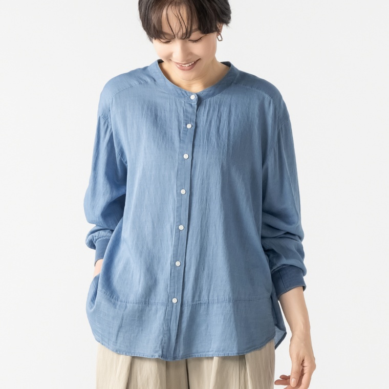 Remite シアーガーゼデニムシャツ