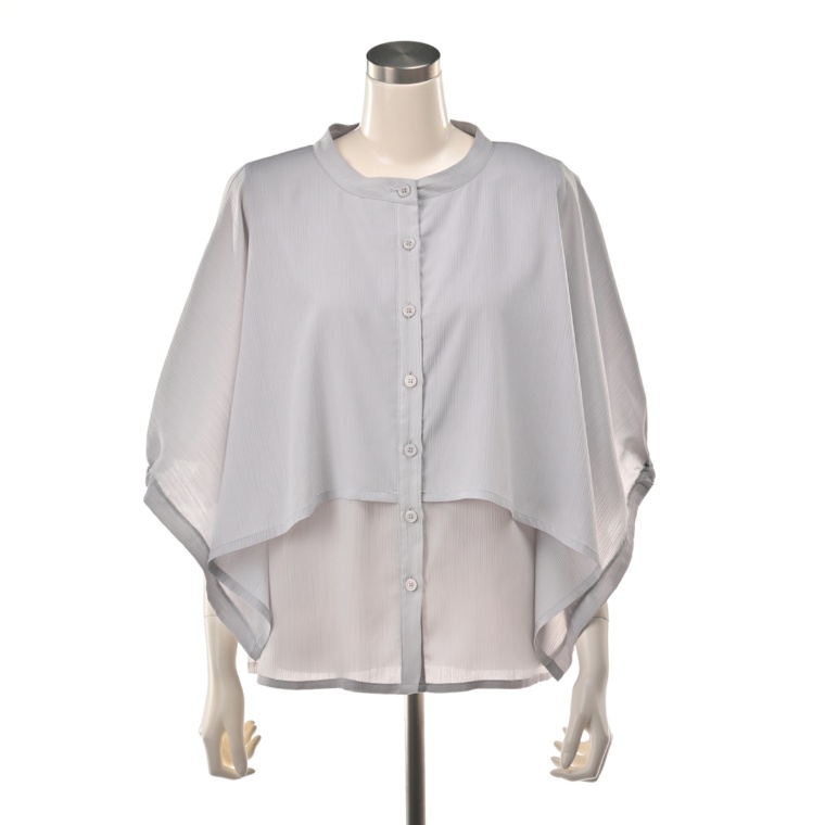 ModdedAnce レイヤード風楊柳シアーシャツ