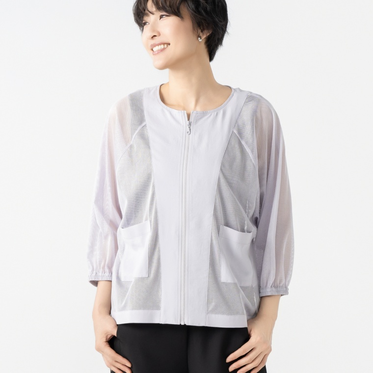 ModdedAnce 異素材MIXメッシュブルゾン