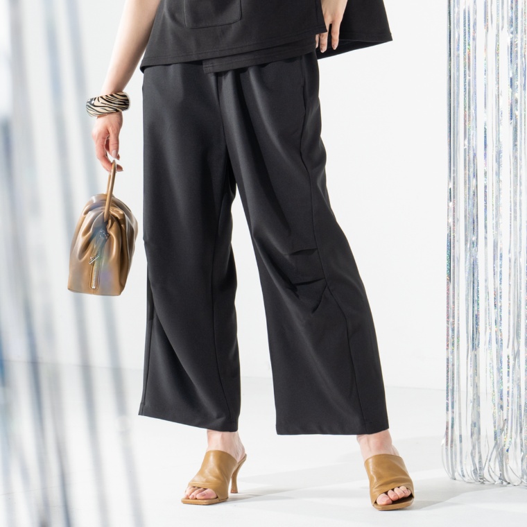 ModdedAnce タックデザインワイドパンツ