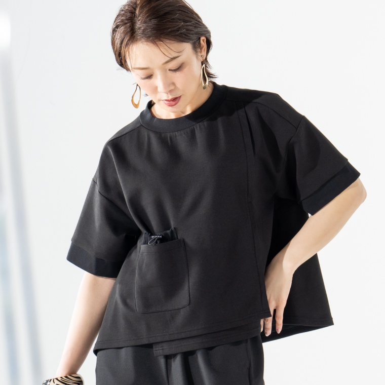 ModdedAnce リブポイントラップデザインプルオーバー