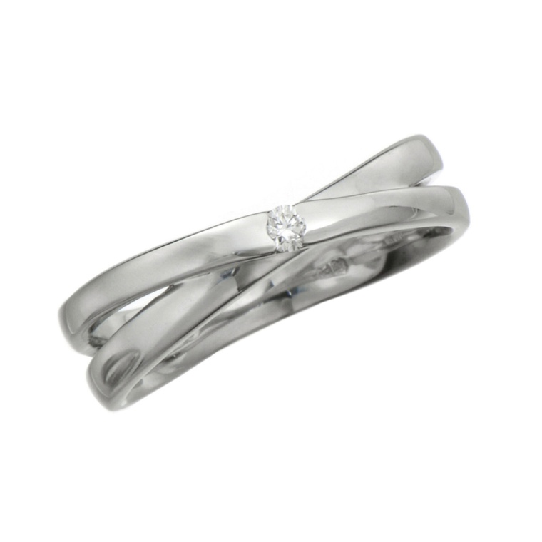 マエストロ 純プラチナ ダイヤモンド クローチェ ピンキーリング