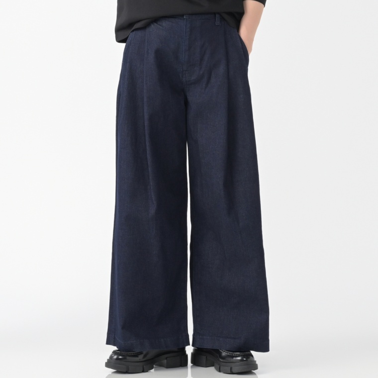 LUREM タックワイドデニムパンツ