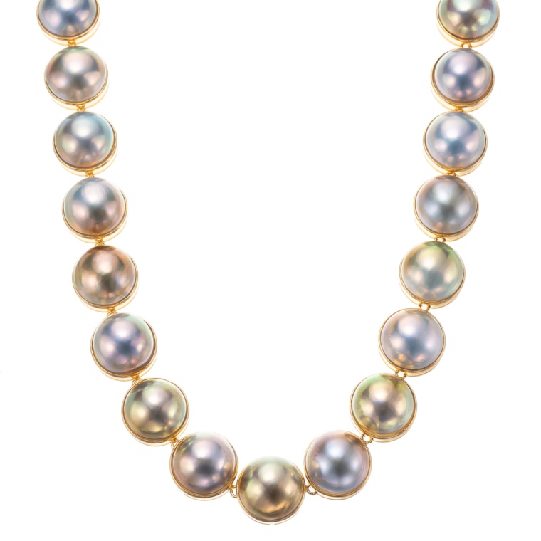 SV 奄美大島産 マルチカラーマベパール ネックレス