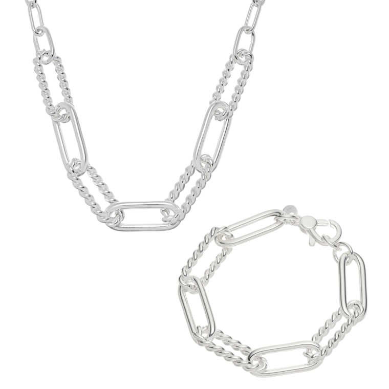 UNOAERRE シルバー925 アルモーニアネックレス&ブレスレットセット