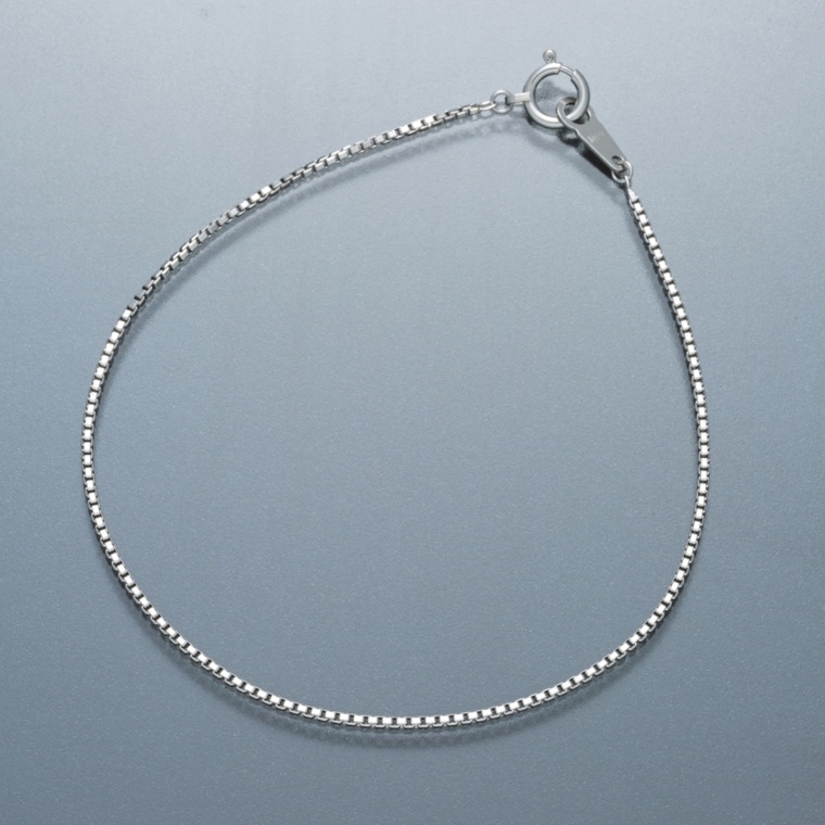 純プラチナ ボリュームブライトベネチアンチェーンブレスレット