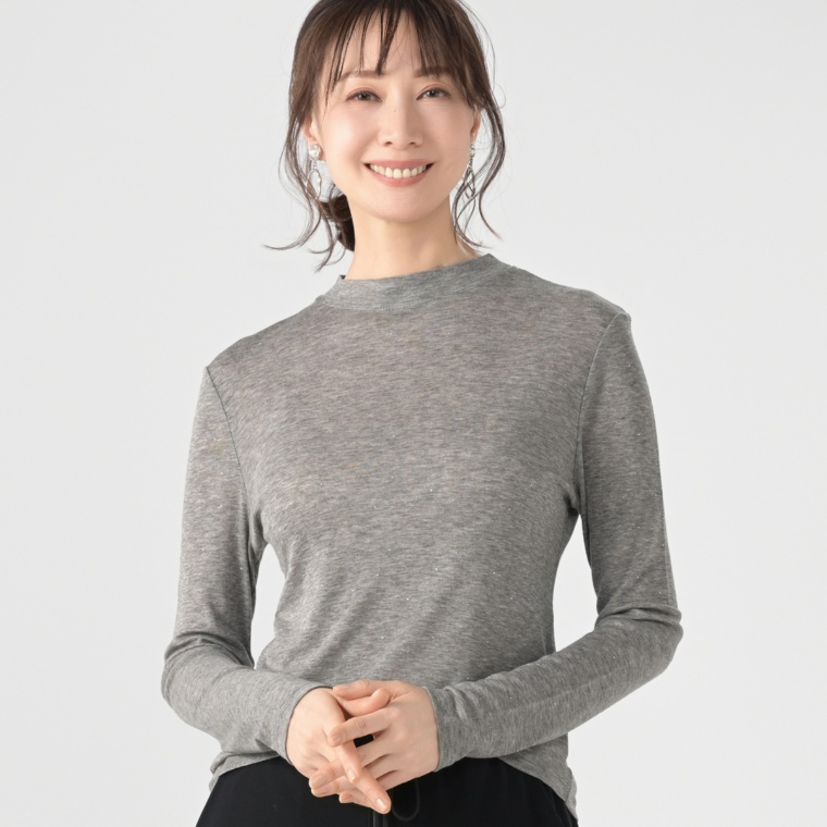 FEE CERISE テンセル混ラインストーンカットソープルオーバー