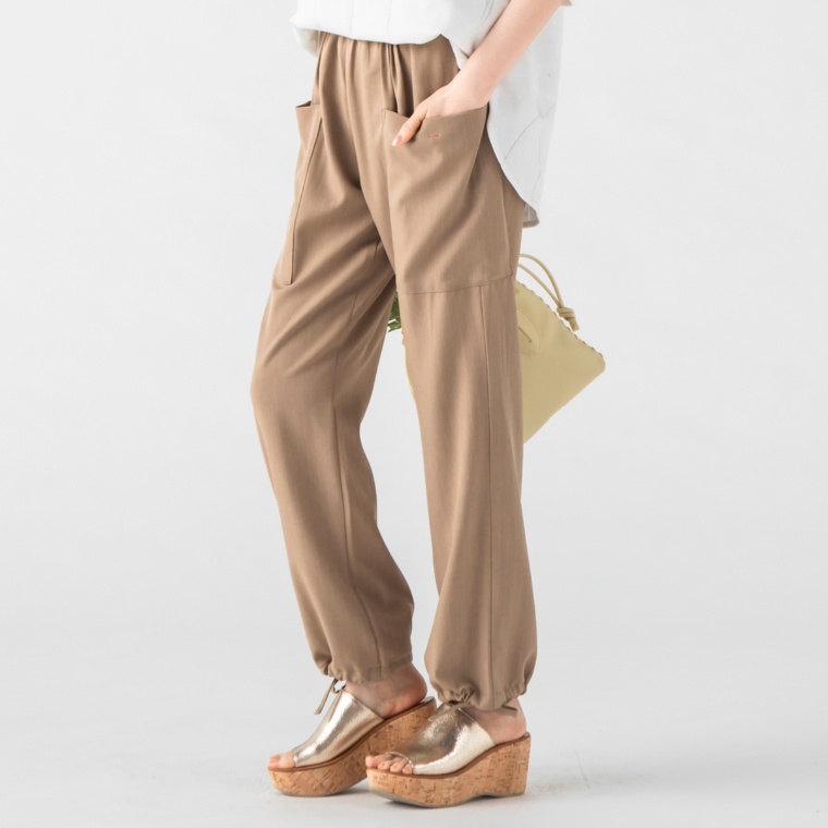 calma 選べる股下 ピンストライプワイドストレートパンツ