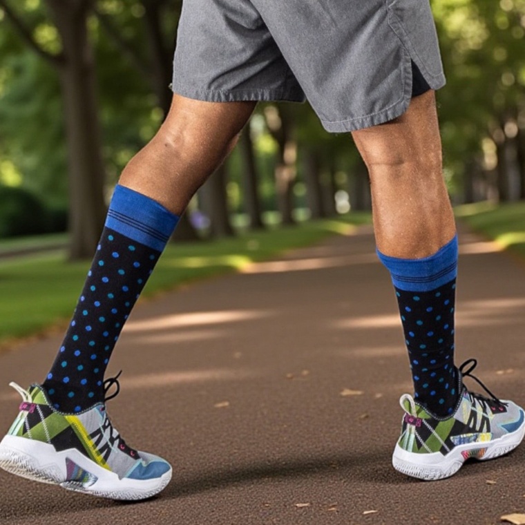 ジャヴィ 綿混着圧ハイソックス抗菌防臭加工[メンズ]