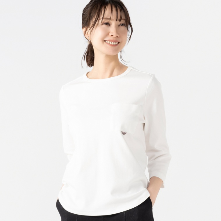 エニワイズ スムースクルーネックプルオーバー