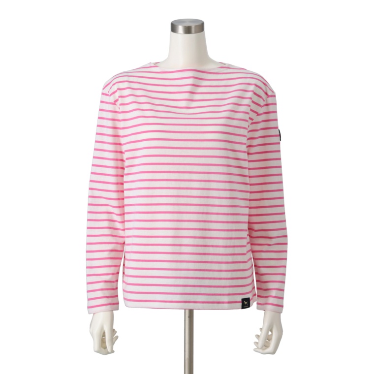 Labrador Retriever ボートネックカラーボーダーTシャツ