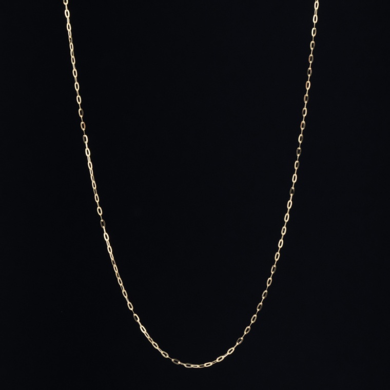 18K YG スルーピン付 ケーブルチェーン ネックレス