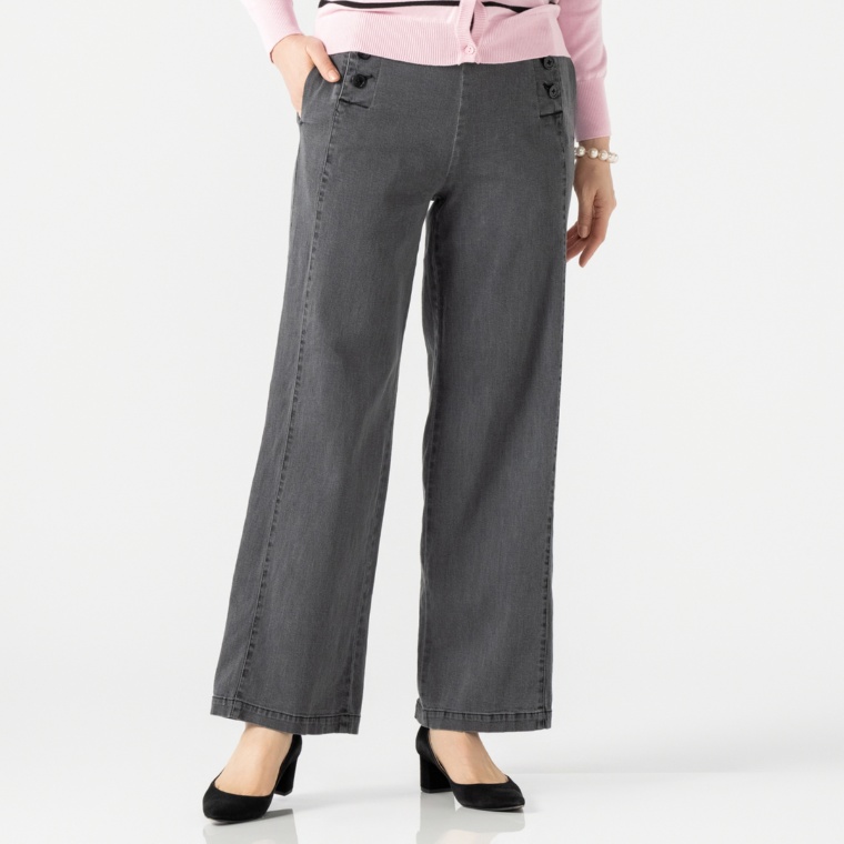 Pixie Heart デニムマリン調ワイドパンツ