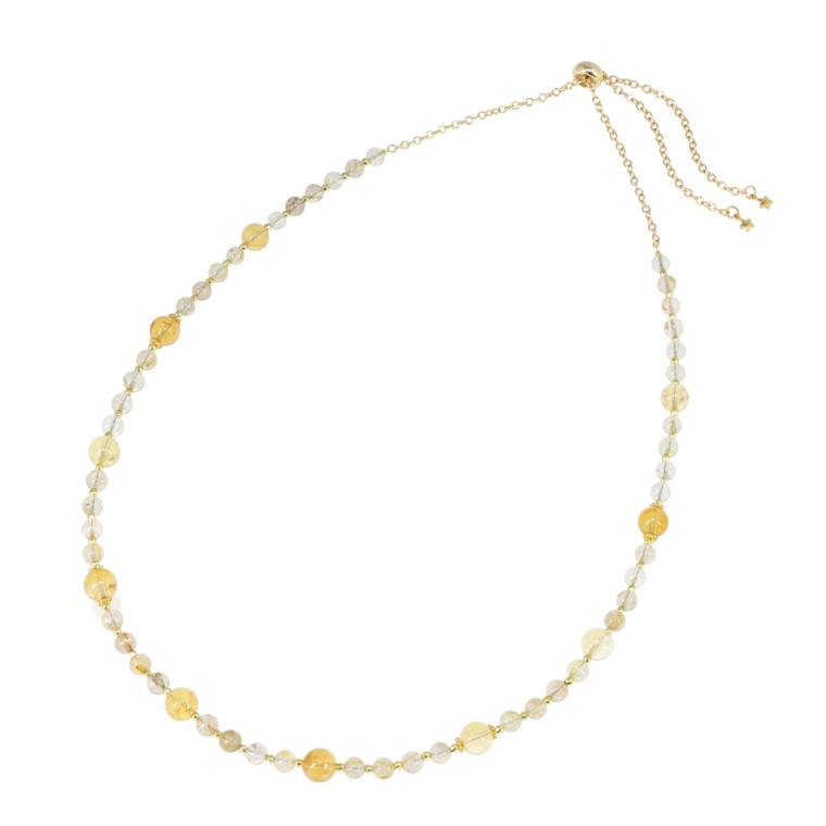 TarTar シトリン&ルチルクォーツ スライドネックレス[アシュレイ]