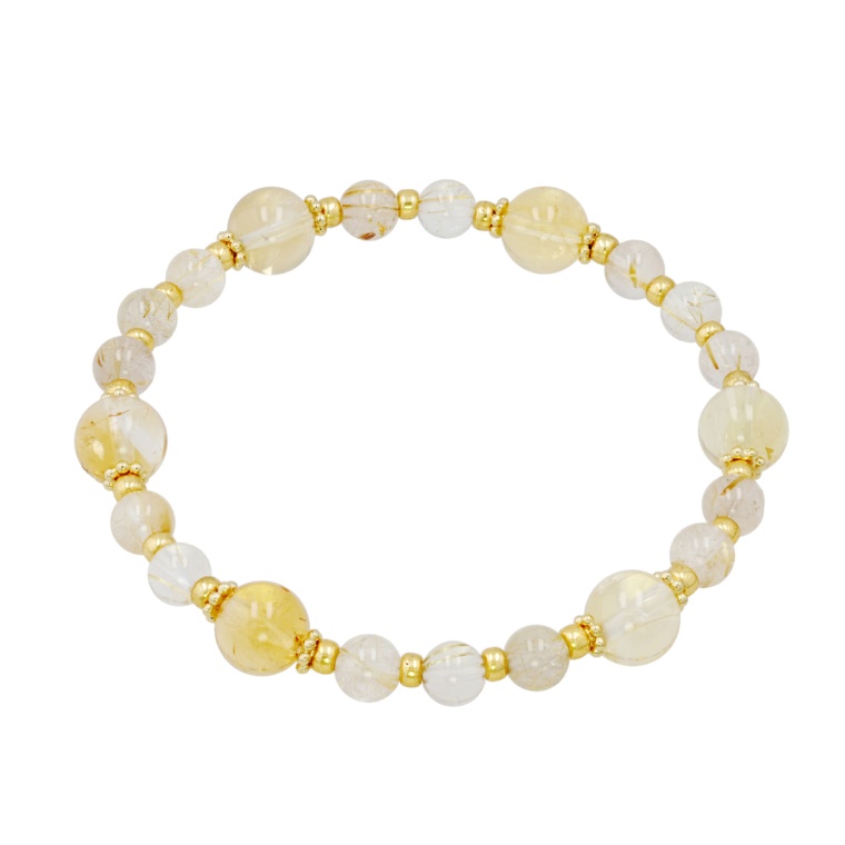 TarTar シトリン&ルチルクォーツ ストレッチブレスレット[アシュレイ]