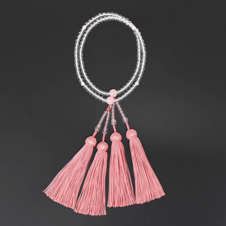 水晶&紅水晶本連念珠 女性用