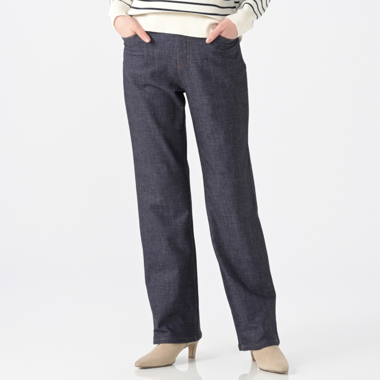 BOBSON SunSisterストレッチニットデニム調裏起毛パンツ