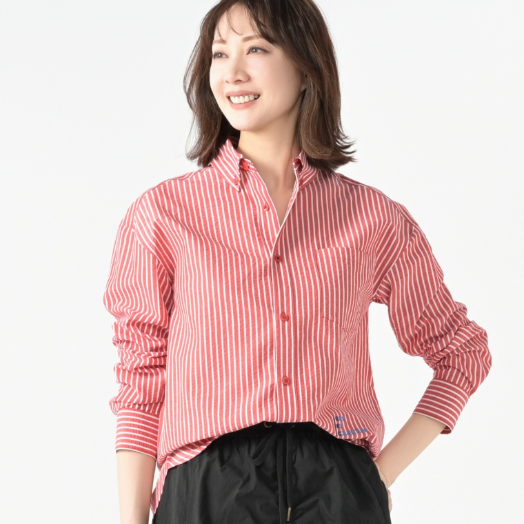 GRC サッカーストライプワンポイント刺繍入りシャツ