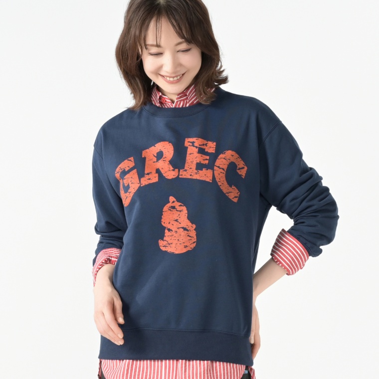 GRC ミニ裏毛ヴィンテージ風プリントトレーナー