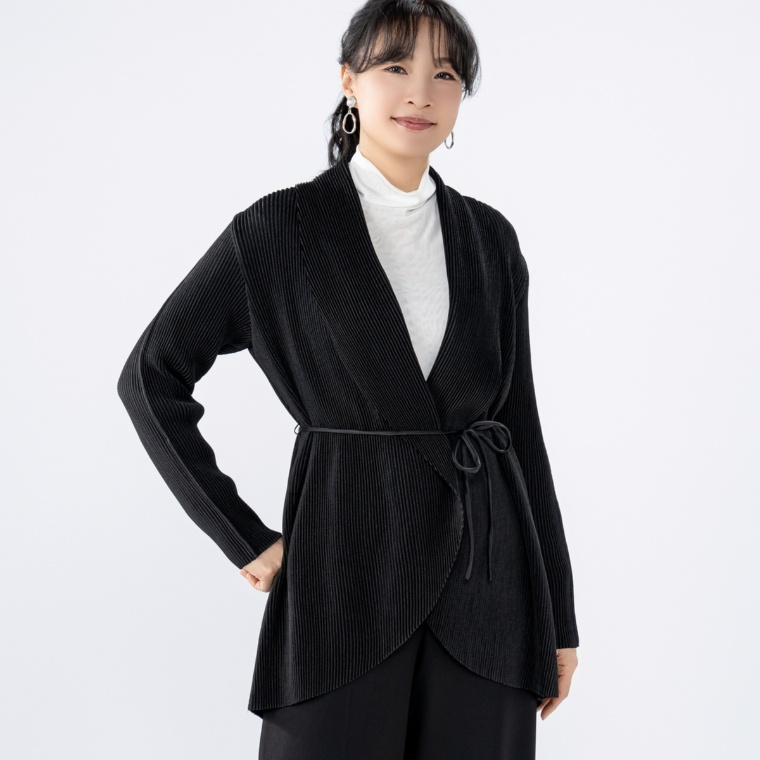 SPECCHIO シャトルプリーツフリーサイズドレープカーデ