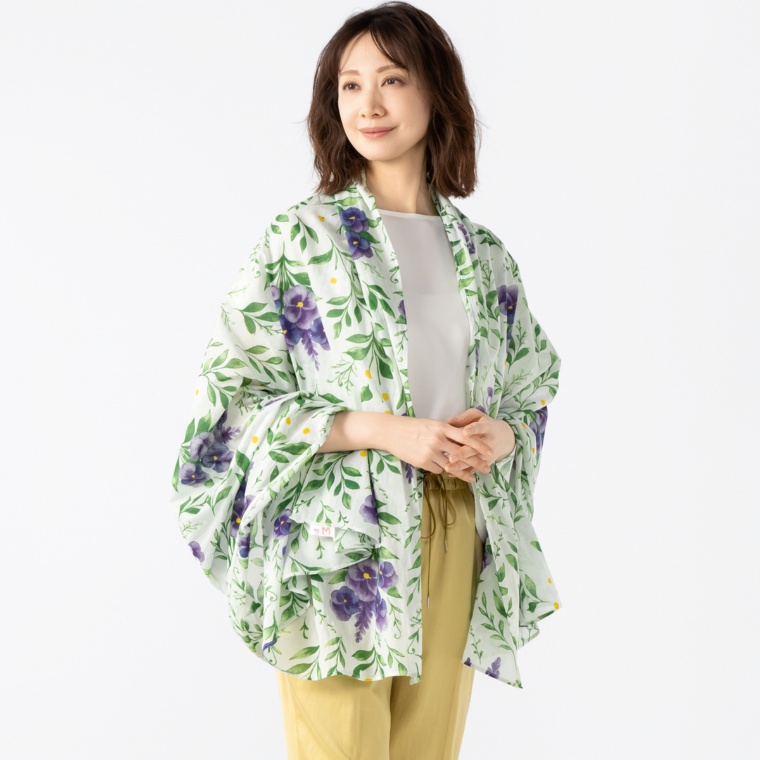 myM インド綿混やわらか大判ストール