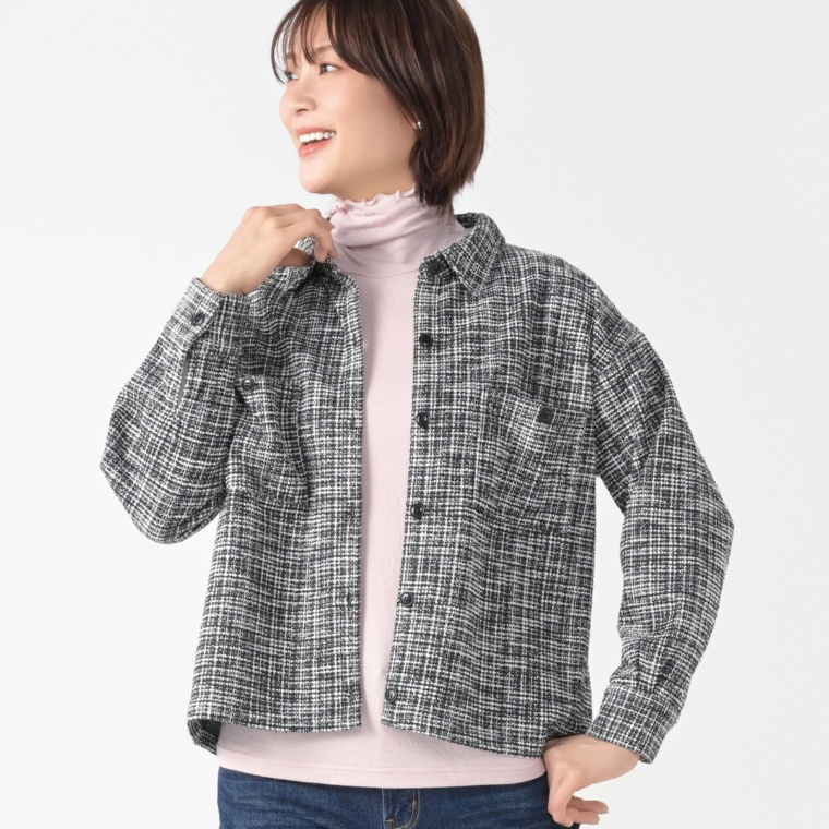 タカシマヤスタイルプリュ ツイードライクライトジャケット