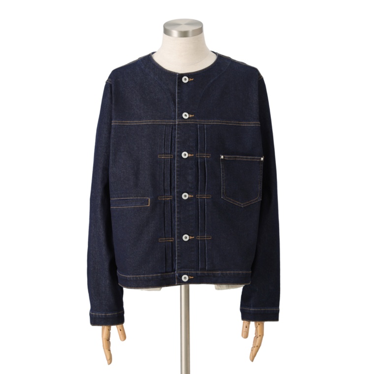 Lucca Uomo alla moda ラウンドネックデニムジャケット