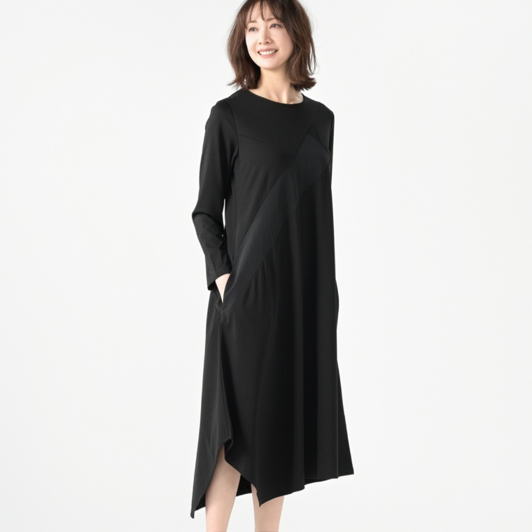 BOUTIQUE JUNKO 異素材切替イレギュラーワンピース