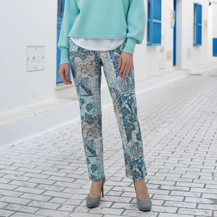 Provador プリントハイテンション レギテコ ストレートパンツ