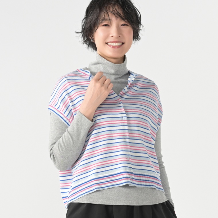 KiKKi ボーダーニットベスト