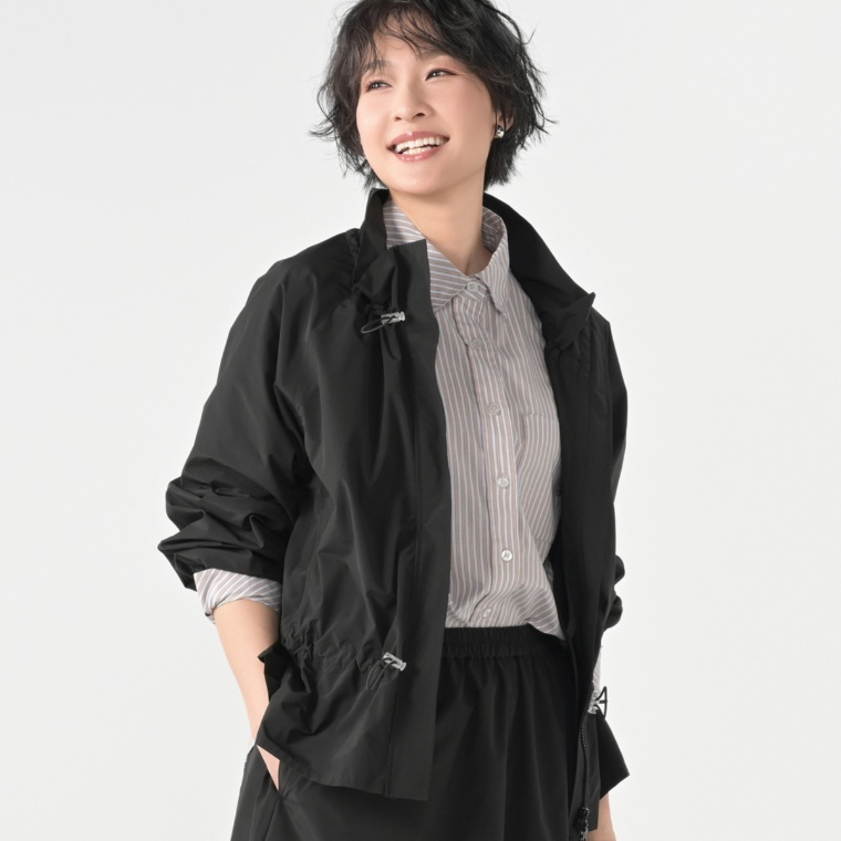 KiKKi 軽やかシャーリングZIPブルゾン