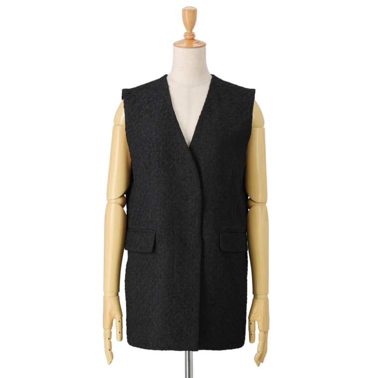 CARRIERE ポコポコジャカードVネックジレ