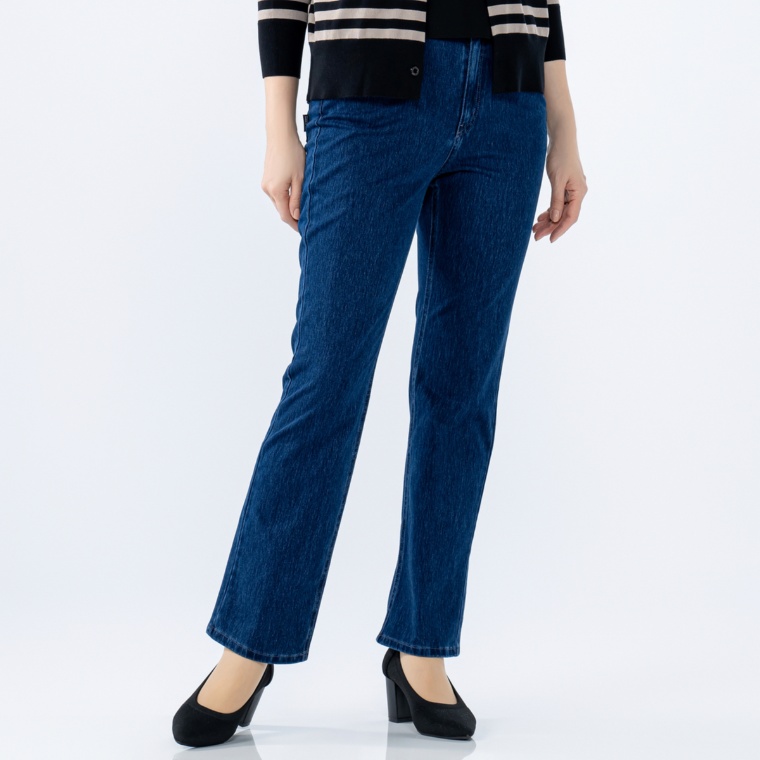 ANNE COQUINE 選べる股下インレイデニムストレートパンツ