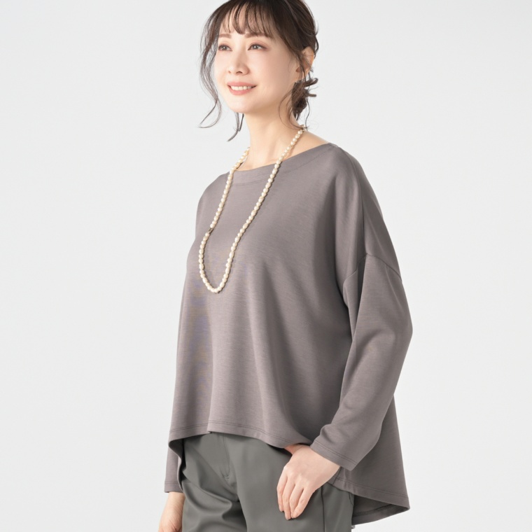 ANNE COQUINE ダンボールニットボートネックプルオーバー