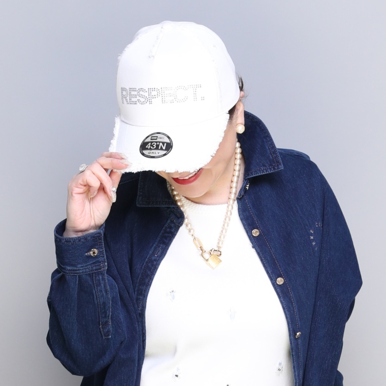 ANNE COQUINE RESPECT.ラインストーンキャップ
